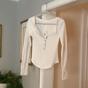 NWT  Free People -  We the Free - Ivory Henley, Size S